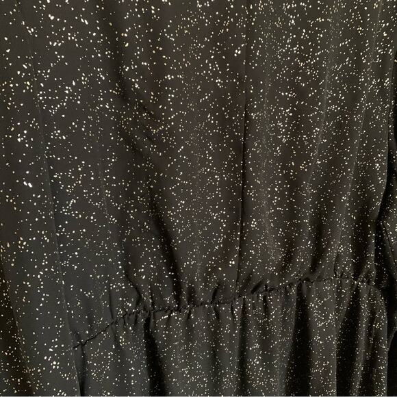 Lane Bryant | metallic print tunic long sleeve elastic waist cross front v neck - Picture 7 of 12